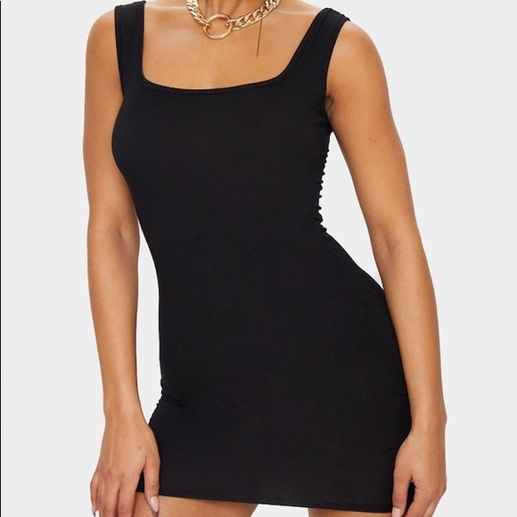 tight black tank dress